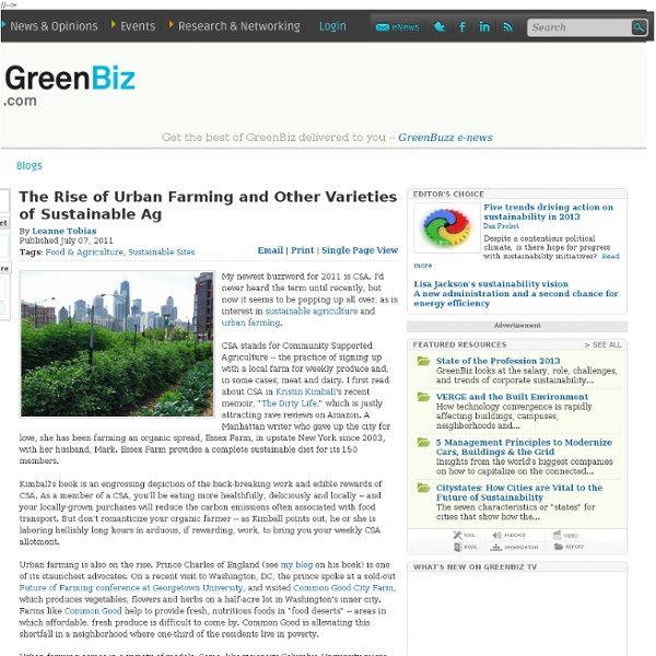The Rise of Urban Farming and Other Varieties of Sustainable Ag