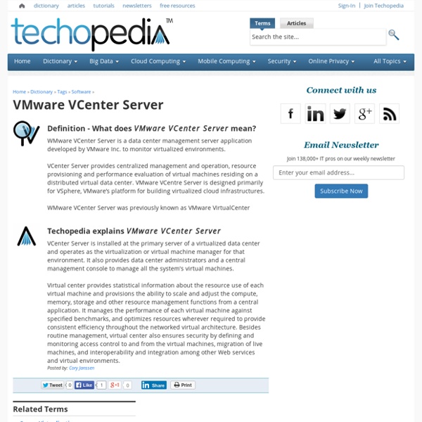 What is VMware VCenter Server? - Definition from Techopedia