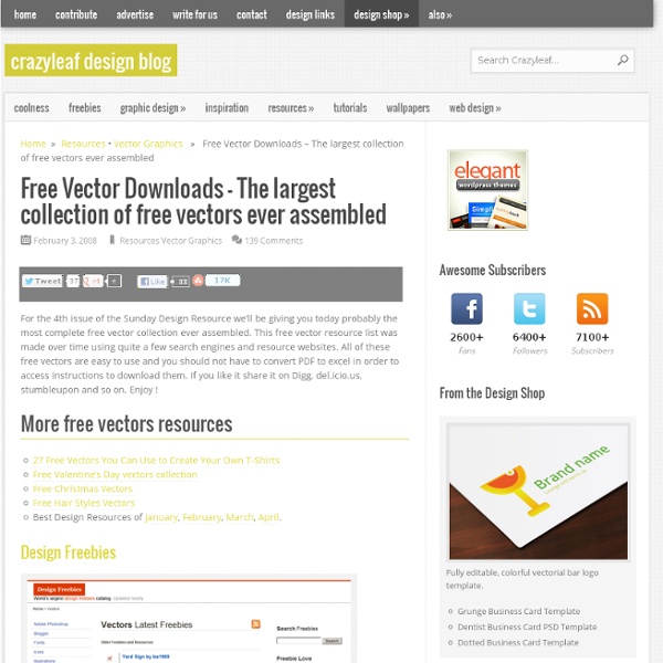 Free Vector Downloads - The largest collection of free vectors ever assembled