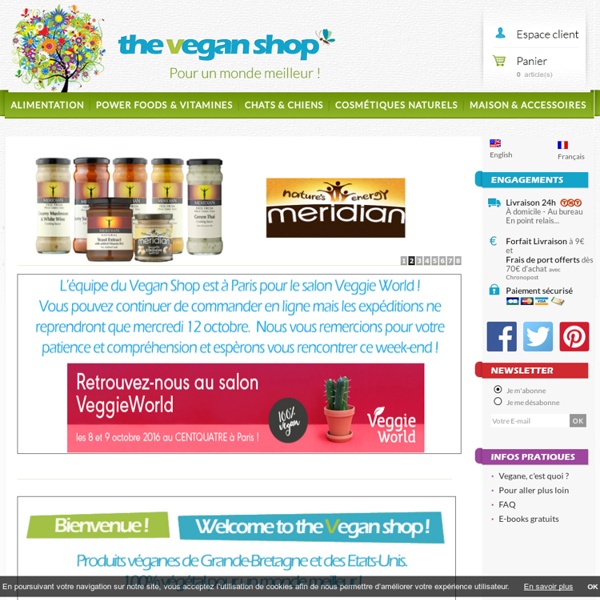 The vegan shop, import UK et US. Service client très sympa