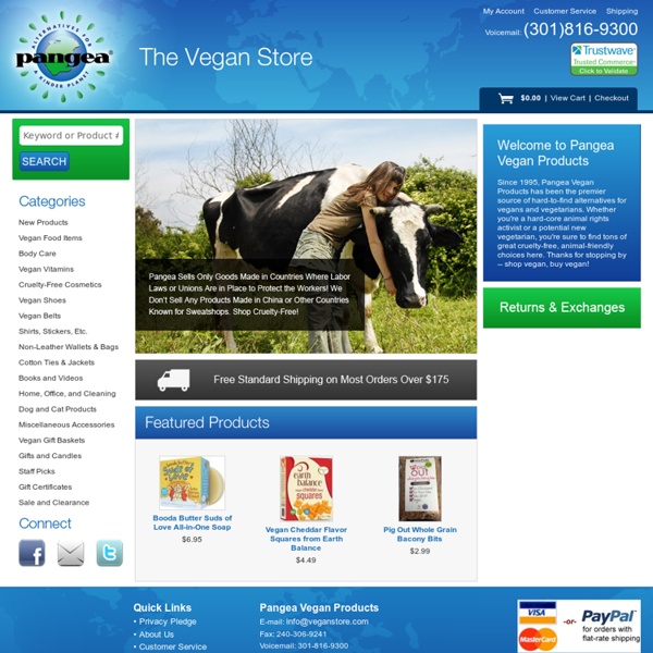 Vegan Store.com - Pangea Vegan Products. The Best in Vegan Shopping.