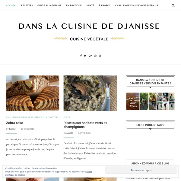 Dans la cuisine {végétalienne} de Djanisse - Un blog pour une cuisine de tous les jours bio, saine, locavore et végétalienne (et maintenant sans gluten !). La santé passe aussi par l'assiette