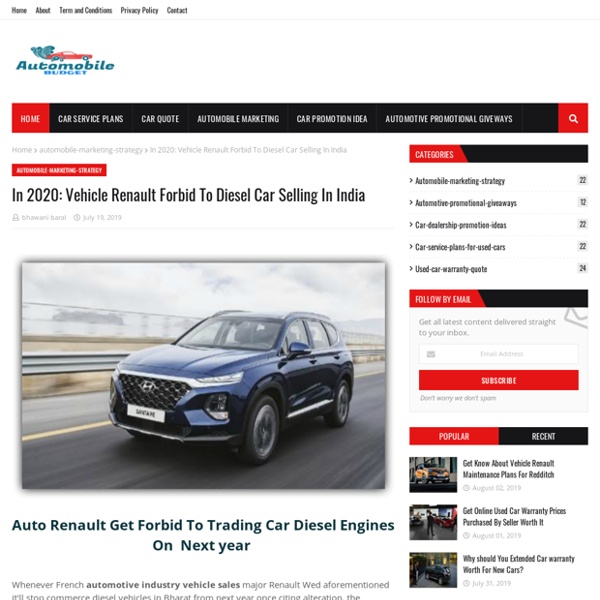 In 2020: Vehicle Renault Forbid To Diesel Car Selling In India
