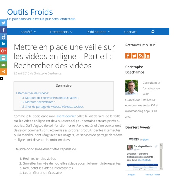 Veille sur les vidéos en ligne : Rechercher des vidéos