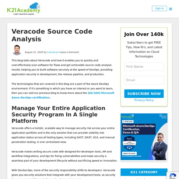 Veracode - Security Code Analysis