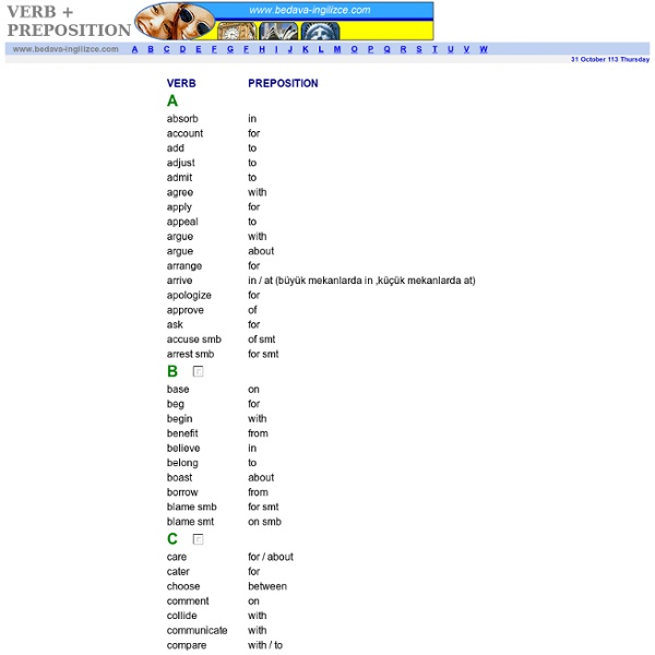 Verb + Preposition List