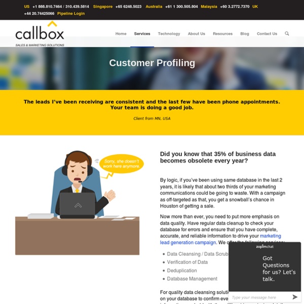 Data Cleansing and Verification - callbox.com.sg - B2B Lead Generation and Appointment Setting