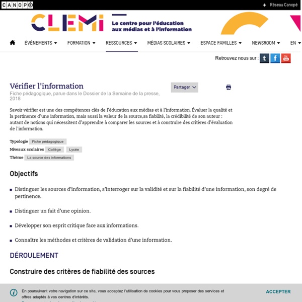 Vérifier l'information - CLEMI
