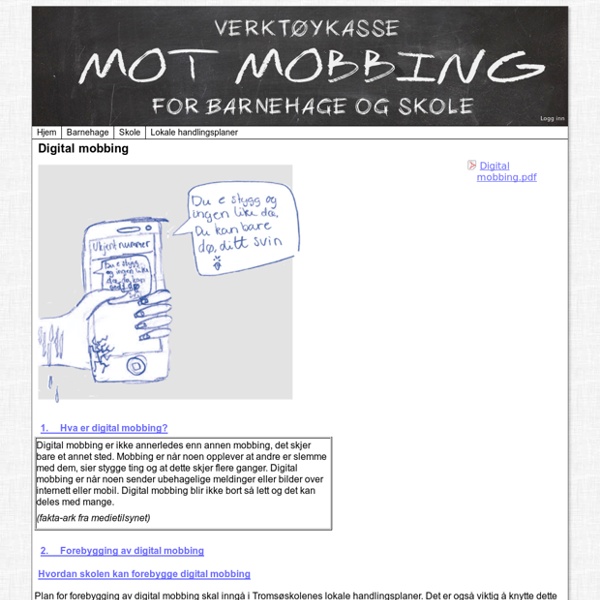 Verktøykasse mot mobbing : Digital mobbing