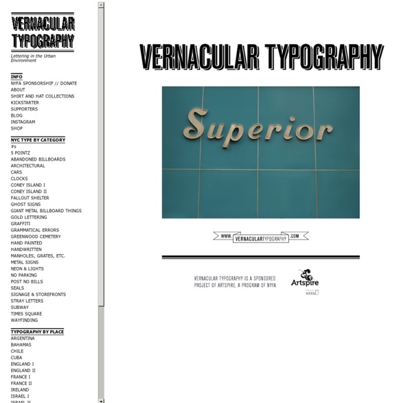 VERNACULAR TYPOGRAPHY : Vernacular Typography