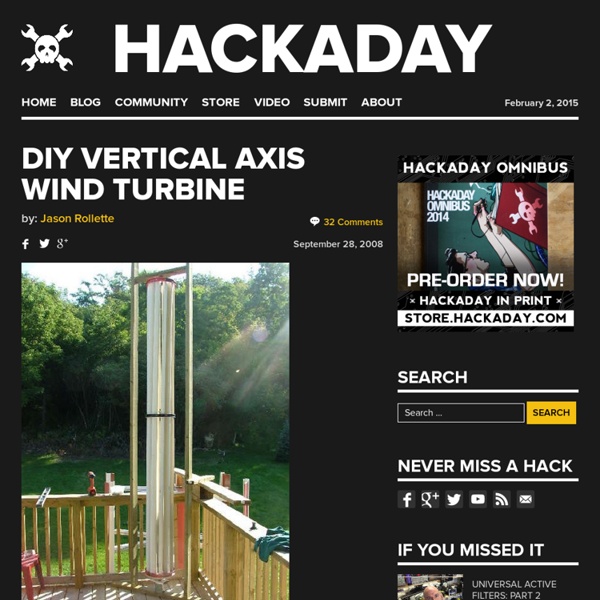 DIY vertical axis wind turbine