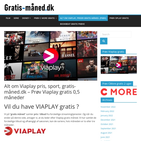 Alt om Viaplay, priser, sport gratis-måned.dk – Prøv Viaplay gratis 0,5 måneder – Gratis-måned.dk