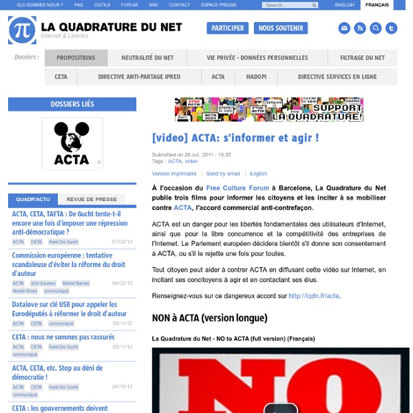 [video] ACTA: s'informer et agir !