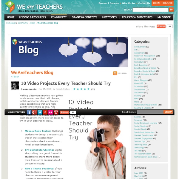 10 Video Projects Every Teacher Should Try