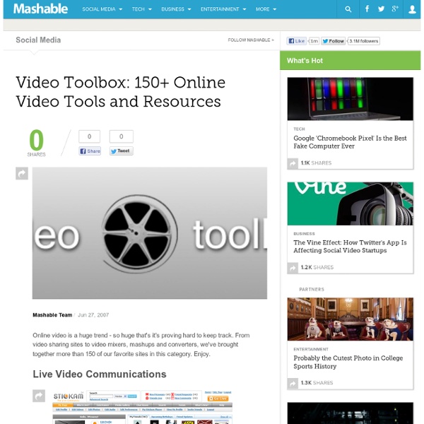 Video Toolbox: 150+ Online Video Tools and Resources