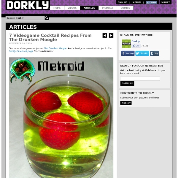 7 Videogame Cocktail Recipes From The Drunken Moogle
