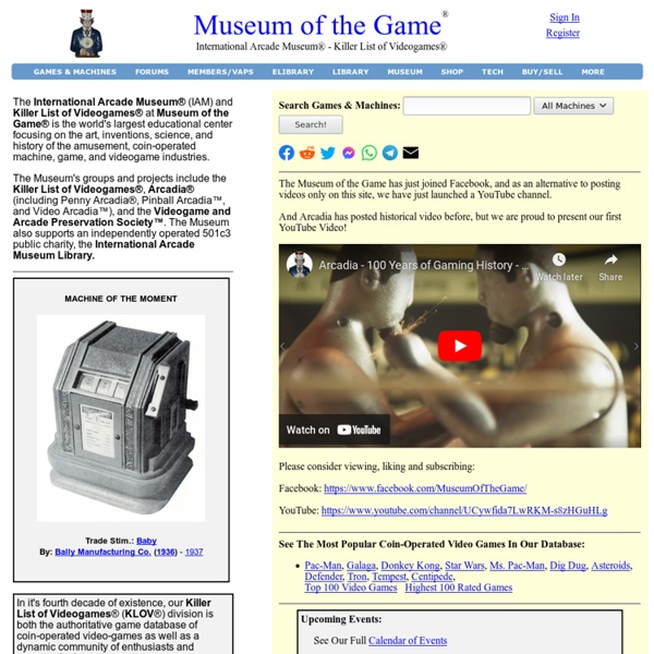 Coin-Operated Video Arcade Machines - The Killer List of Videogames (KLOV)