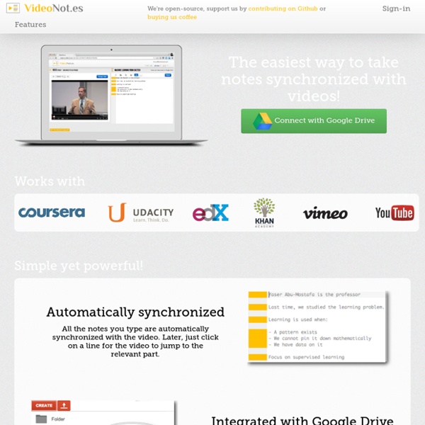 VideoNot.es: The easiest way to take notes synchronized with videos!