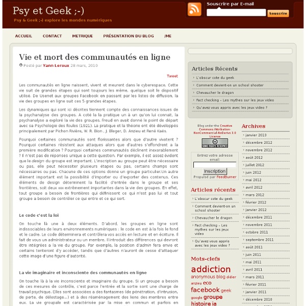 Vie et mort des communautés en ligne