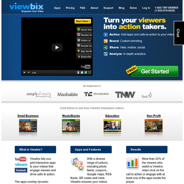 Viewbix - Empower your video. Add apps to any video: YouTube, Vimeo, Facebook. Add a call-to-action.