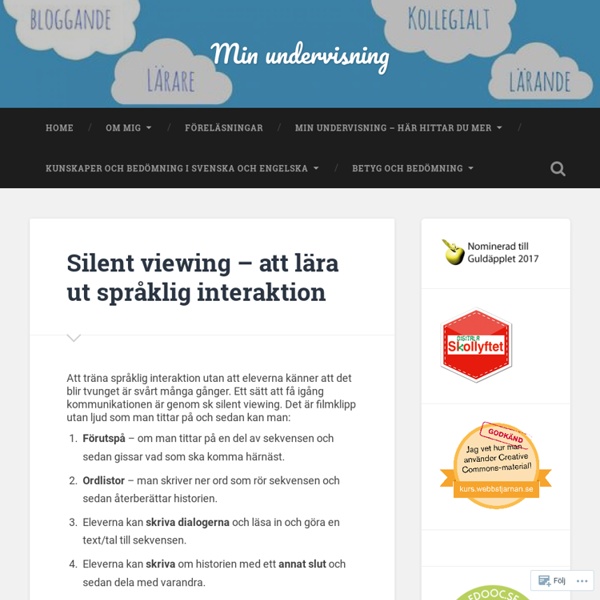 Silent viewing – att lära ut språklig interaktion