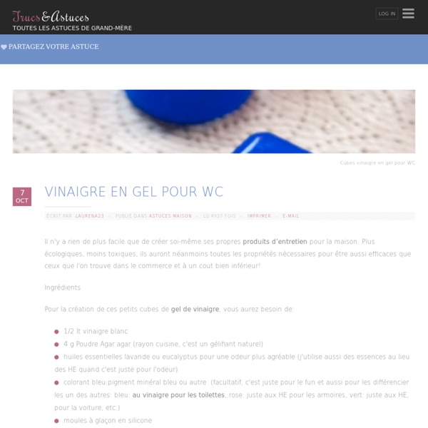 Vinaigre en gel pour WC - Trucs et astuces