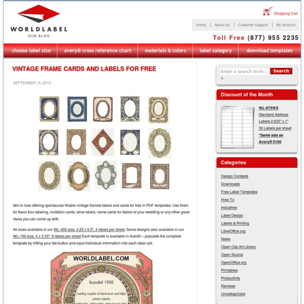 Vintage Frame Cards and Labels for Free