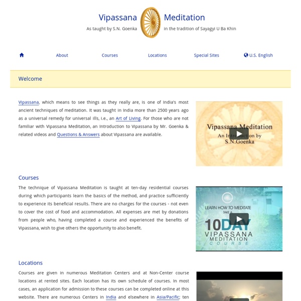 Vipassana Meditation Website