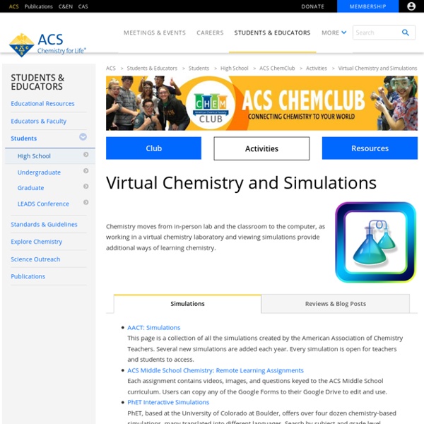 Virtual Chemistry and Simulations