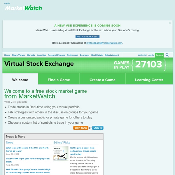 Standard 3: Article 12a: Virtual Stock Exchange - MarketWatch.com