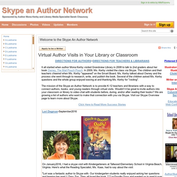 Virtual Author Visits in Your Library or Classroom - Skype An Author Network