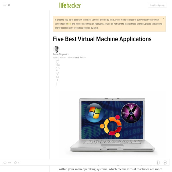 Five Best Virtual Machine Applications