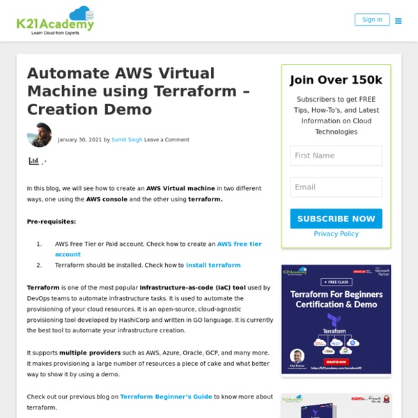 Create Virtual Machine on AWS Using Terraform