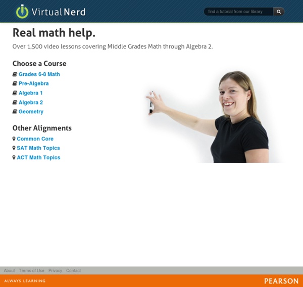 Virtual Nerd: Real math help for school and home