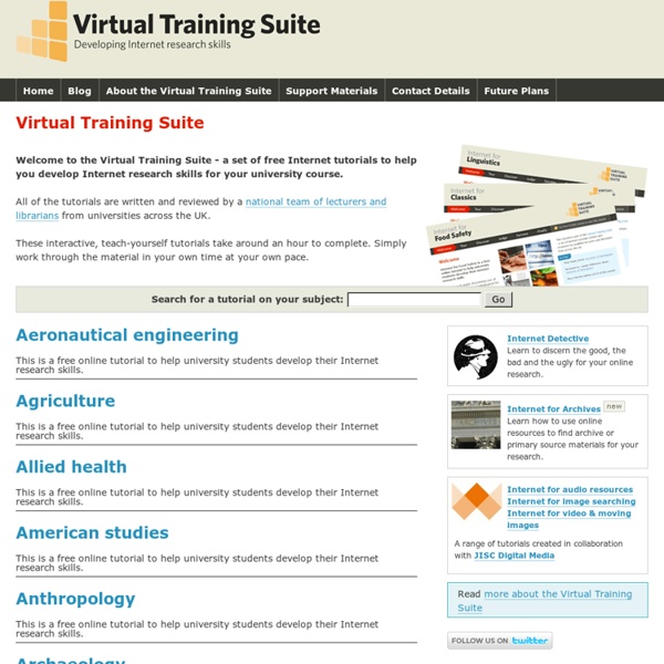 Virtual Training Suite - Home Page