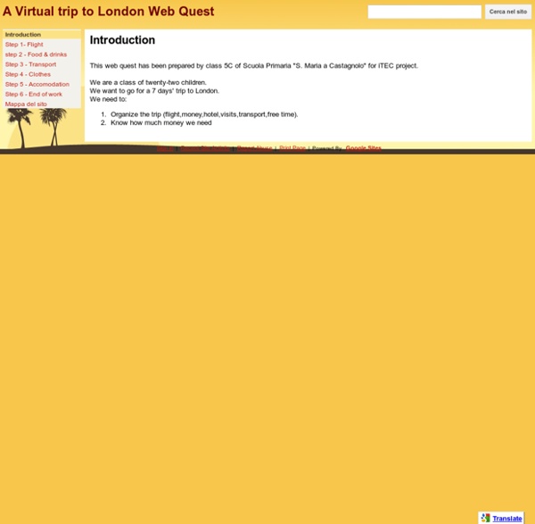 A Virtual trip to London Web Quest