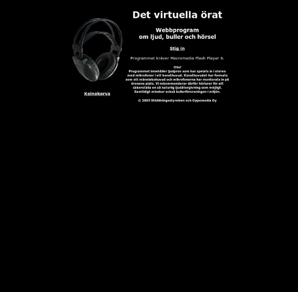 Det virtuella örat - Webbprogram om ljud, buller och hörsel