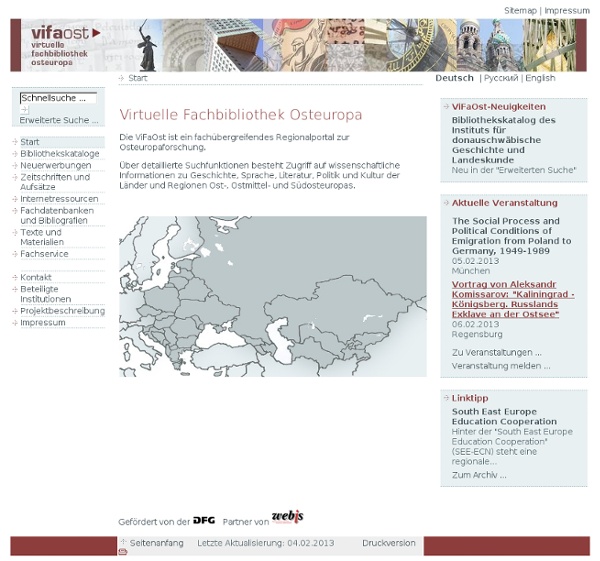 ViFaOst: Virtuelle Fachbibliothek Osteuropa