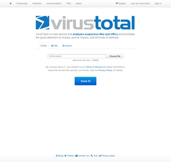 Free Online Virus, Malware and URL Scanner