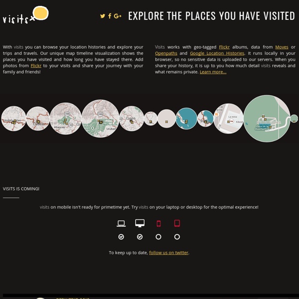 Visits - Explore the places you have visited