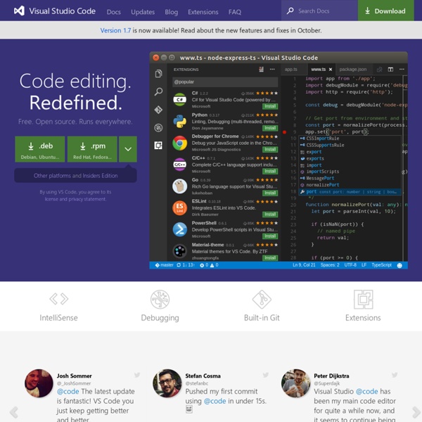 Visual Studio Code - Code Editing. Redefined