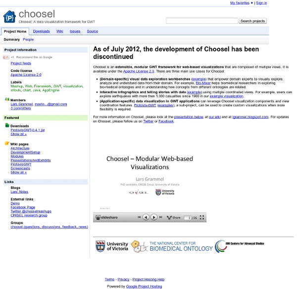 Choosel - Choosel: A data visualization framework for GWT