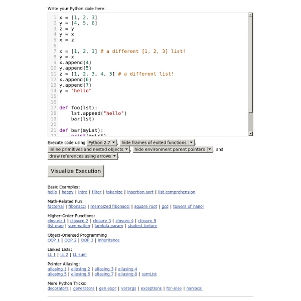 Online Python Tutor - Visualize program execution