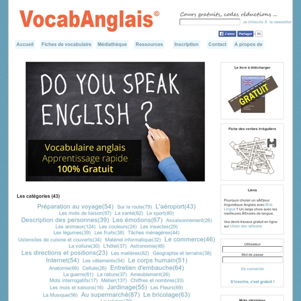 VocabAnglais - Apprentissage du vocabulaire anglais