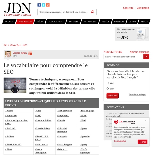 Le vocabulaire pour comprendre le SEO