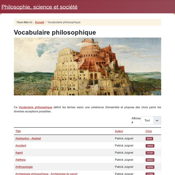 Vocabulaire philosophique