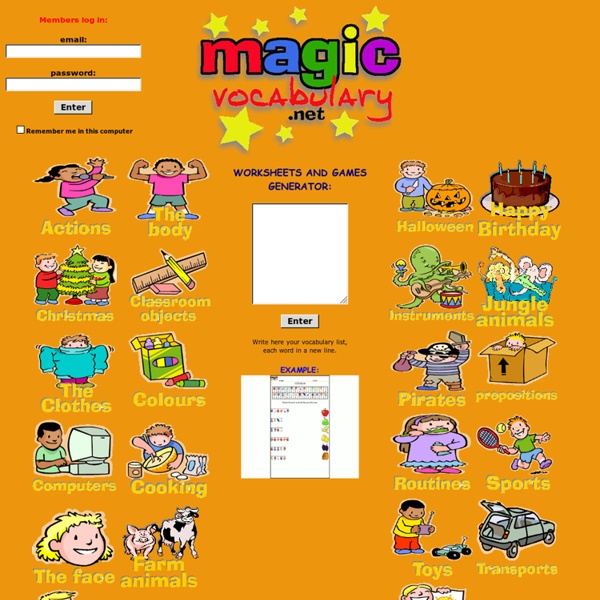 Magic Vocabulary: English vocabulary games and worksheets