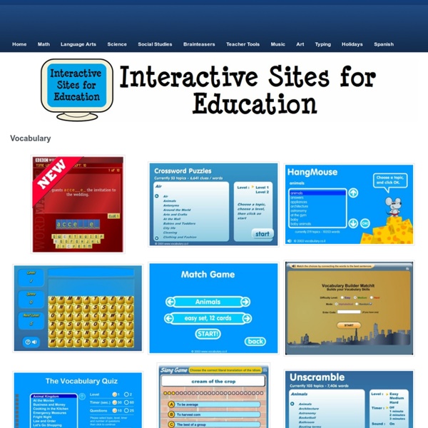 Vocabulary - Interactive sites for education