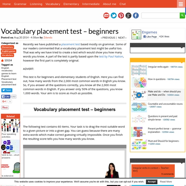 Vocabulary placement test - beginners