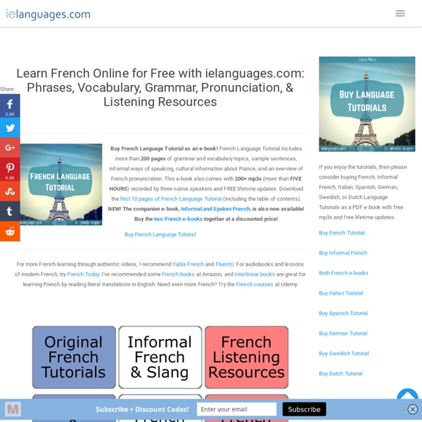 Learn French Online for Free: Phrases, Vocabulary, Grammar, Pronunciation